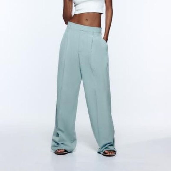 ZARA FULL LENGTH LINEN BLEND PANTS - Picture 9 of 9